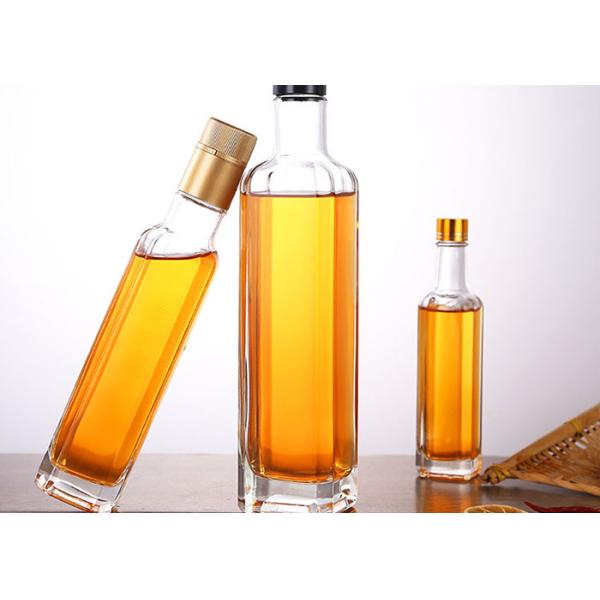 Capacité en verre transparente de variété de bouteilles d'huile, bouteille d'huile de camélia de verre cristal