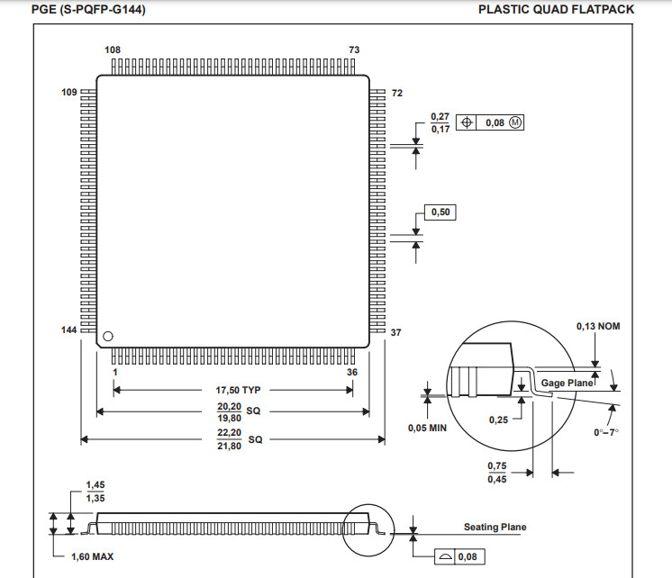TMS320VC5409APGE16 Процессор цифровых сигналов IC Интегральные схемы DSP QFP144