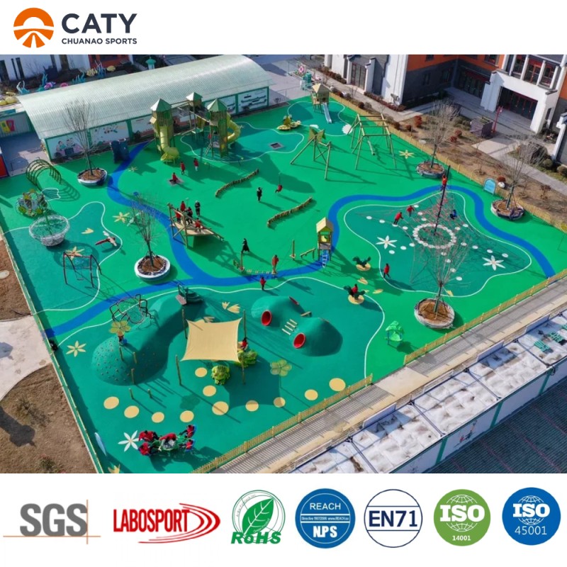 Wet Pour EPDM Rubber Running Track Playground Flooring for Garden EPDM Flooring