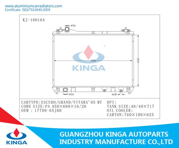 OEM 17700-67J00 Suzuki Radiator for ESCUDO/GRAND/VITARA'05 MT