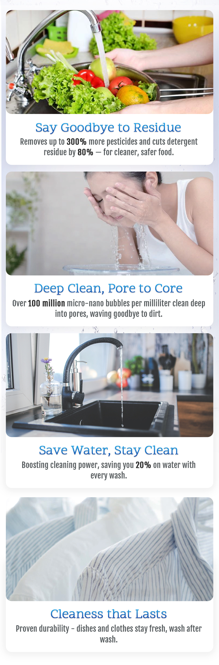 720° Rotating Micro-Nano Bubble Faucet Aerator, H59 Brass Kitchen Tap Aerator for Deep Cleaning and Efficient Water Flow