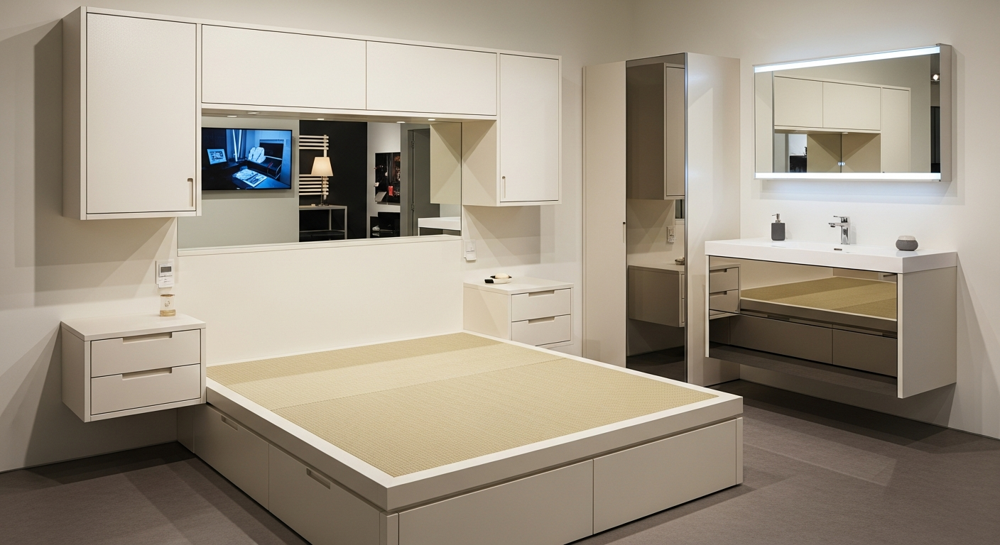 Floating Platform Tatami Bed in 304 Stainless Steel