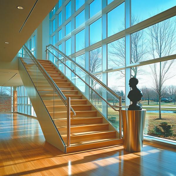 Manettes en acier inoxydable élégantes avec revêtement PVD pour clôtures et balustrades en verre