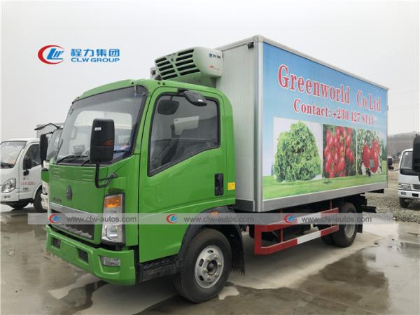 SINOTRUK HOWO refrigerou o caminhão vegetal do transporte do fruto dos peixes da carne da unidade de Van Truck Thermo King Refrigerator
