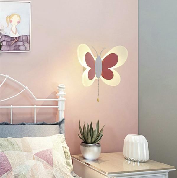 Cartoon Cute Blue Pink Butterfly Wall Lamp Creative Wall Mount LED Light（WH-OR-139)