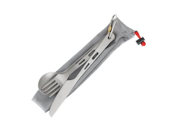 Metal Titanium Knife Fork Spoon Set Long Handle Cookware Camping Ultralight Spork