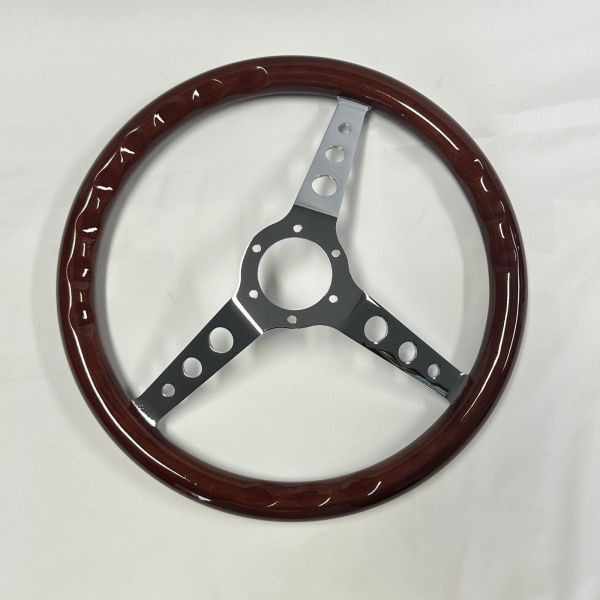 Ergonomic Wood Steering Wheels Brown Mahogany 380MM