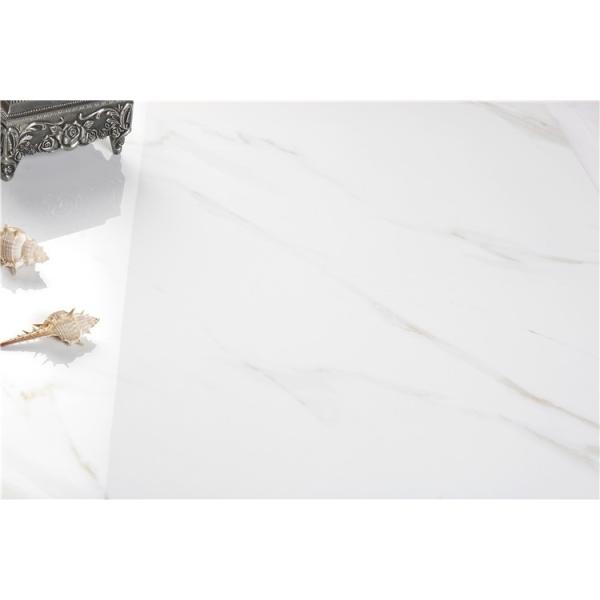 Cararra White Glazed Porcelain Tile Stone Look / Marble Looking for Floor And Wall