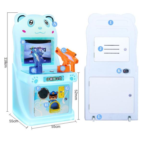 Kids Pusher Arcade Shooting Gun Game Machine Mini Arcade Machine Game Para Crianças 1 Jogadores
