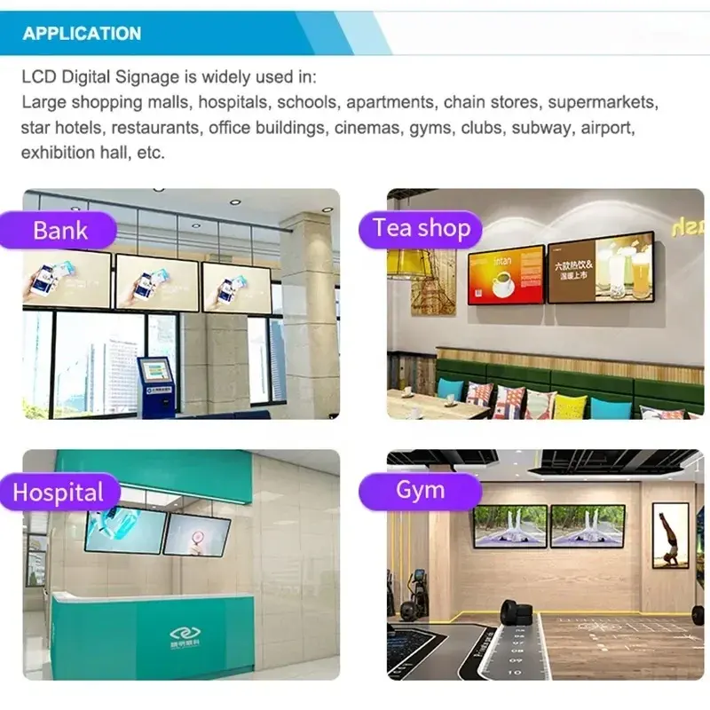 CH Android Lcd Digital Signage 21.5 32 55 65 Inch Electronic Poster Advertising Smart Window Display Interactive Screen for Menu
