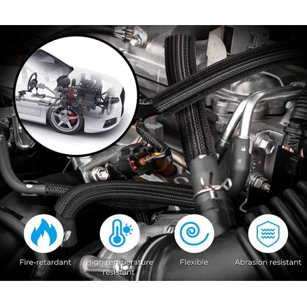 PET monofilament 25ft Split Braided Wire Loom Wrap Around Braided Sleeving