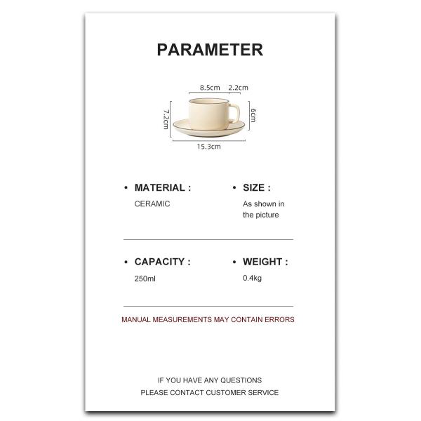 250ml Capacity Nordic Matte Ceramic Coffee Mug and Plate Bundle with Matching Spoon