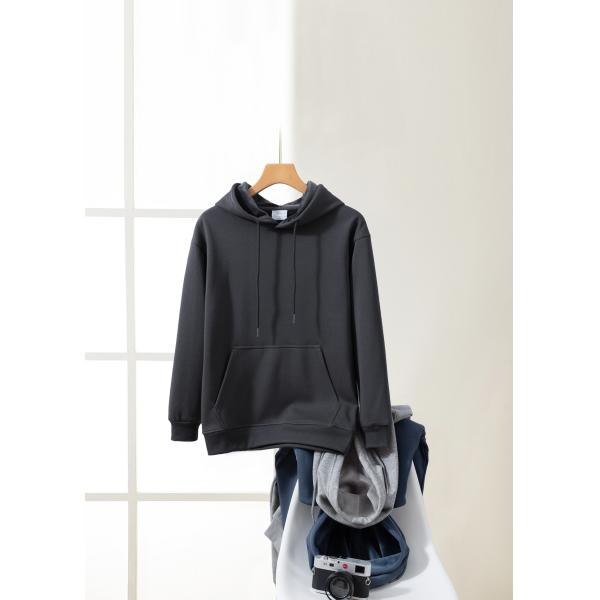 FODARLLOY Fashion Vintage Hoodie OEM Streetwear Essentials Oversize Unisex Pull Coat Men's Hoodies Pullover Black