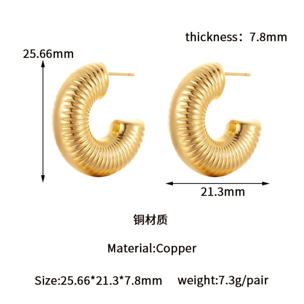 Popular Geometry U-shaped 18K Gold Earrings Water Drop Studs Irregular Hollow Women Earring Wholesale
