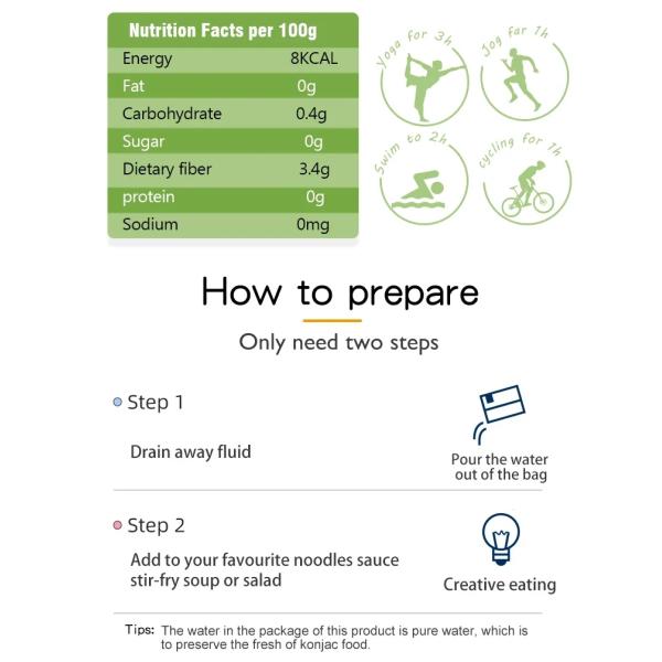 No Odour Shirataki Pasta Spaghetti Organic Konnyaku Konjak Noodle