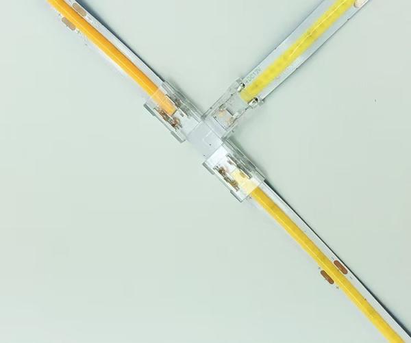 十字型透明COBストリップライト 8mm 10mmコネクタ 高導電性 | 家庭、小売、産業用照明に簡単設置