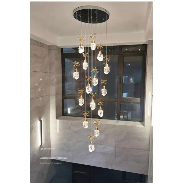 Snow Mountain Flower Shape Stair Lights For Loft Ceiling Staircase Branch Chandelier Lighting LED Pendant Lights Chandeliers