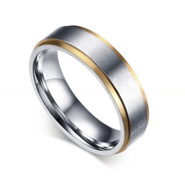 Bandeau de mariage en acier inoxydable 8 mm 6 mm avec forme de diamant