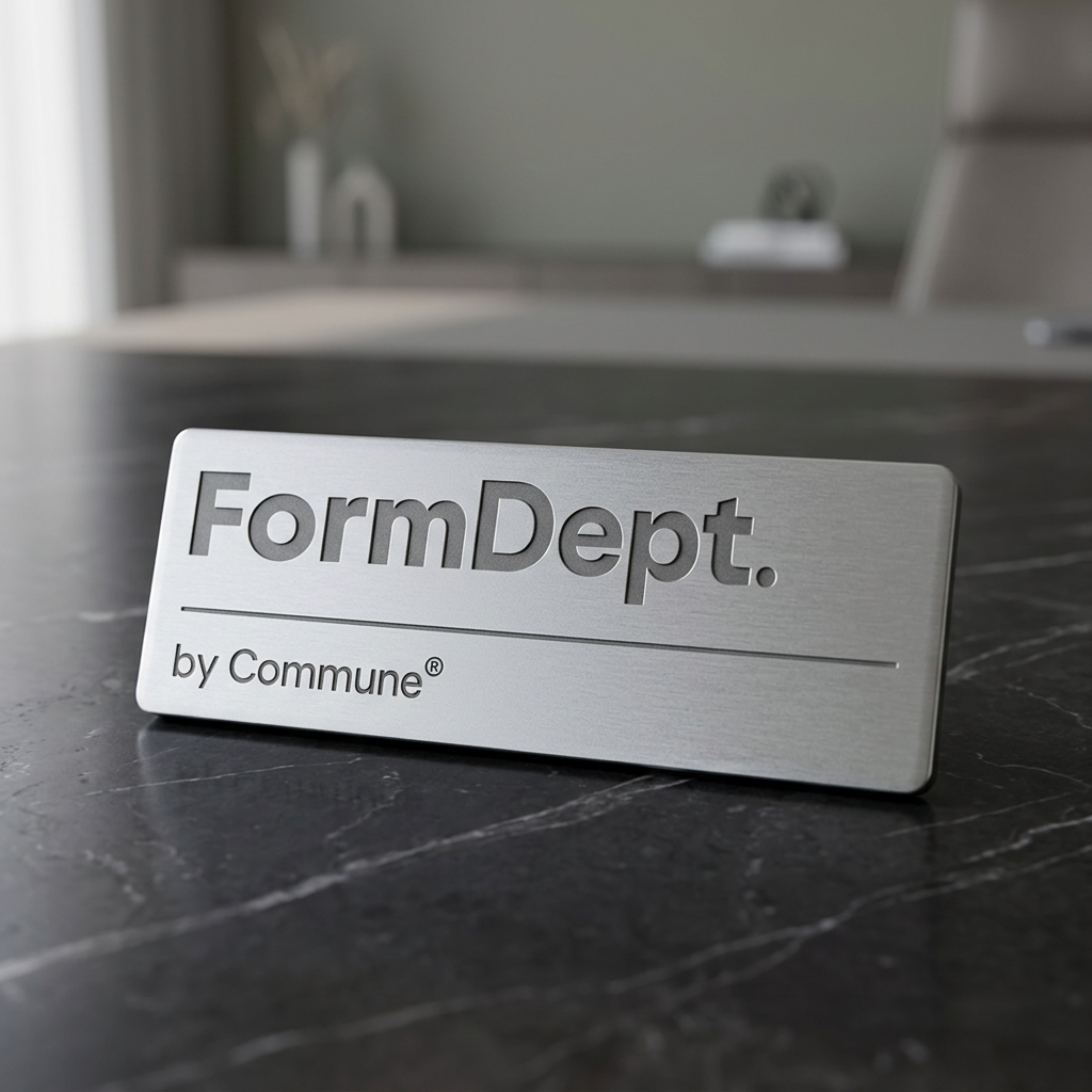 A Popular Product For Custom Metal Nameplates With A Matte Silver Texture
