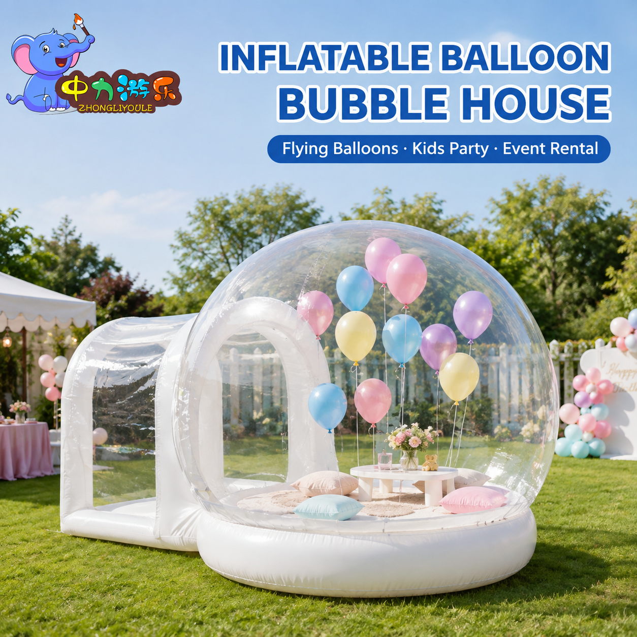 Inflatable Balloon Bubble House Clear Dome for Kids Party Birthday Event Rental and Flying Balloon Display