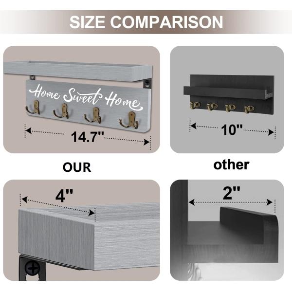 Customized Shape Wood Key Holder Wall Mount Key Hanger Organize Your Key Collection