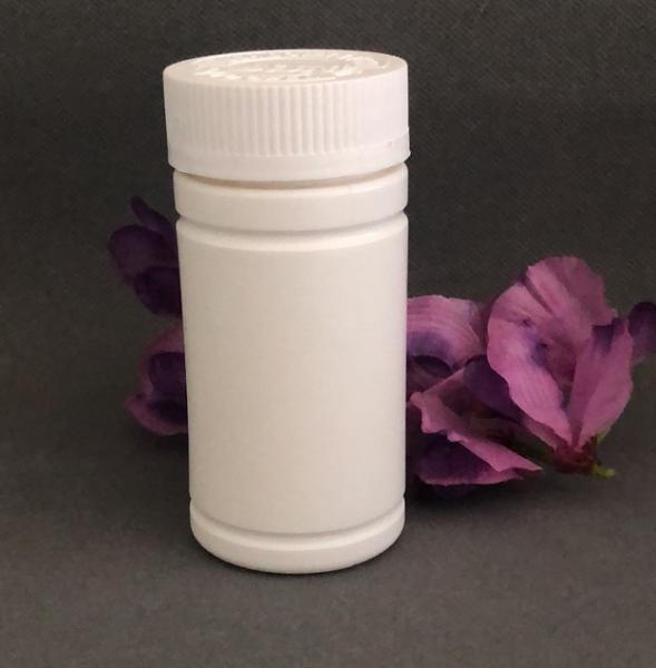 Bamboo Straight White Empty Capsule Bottle , Plastic Bottle Screw Caps