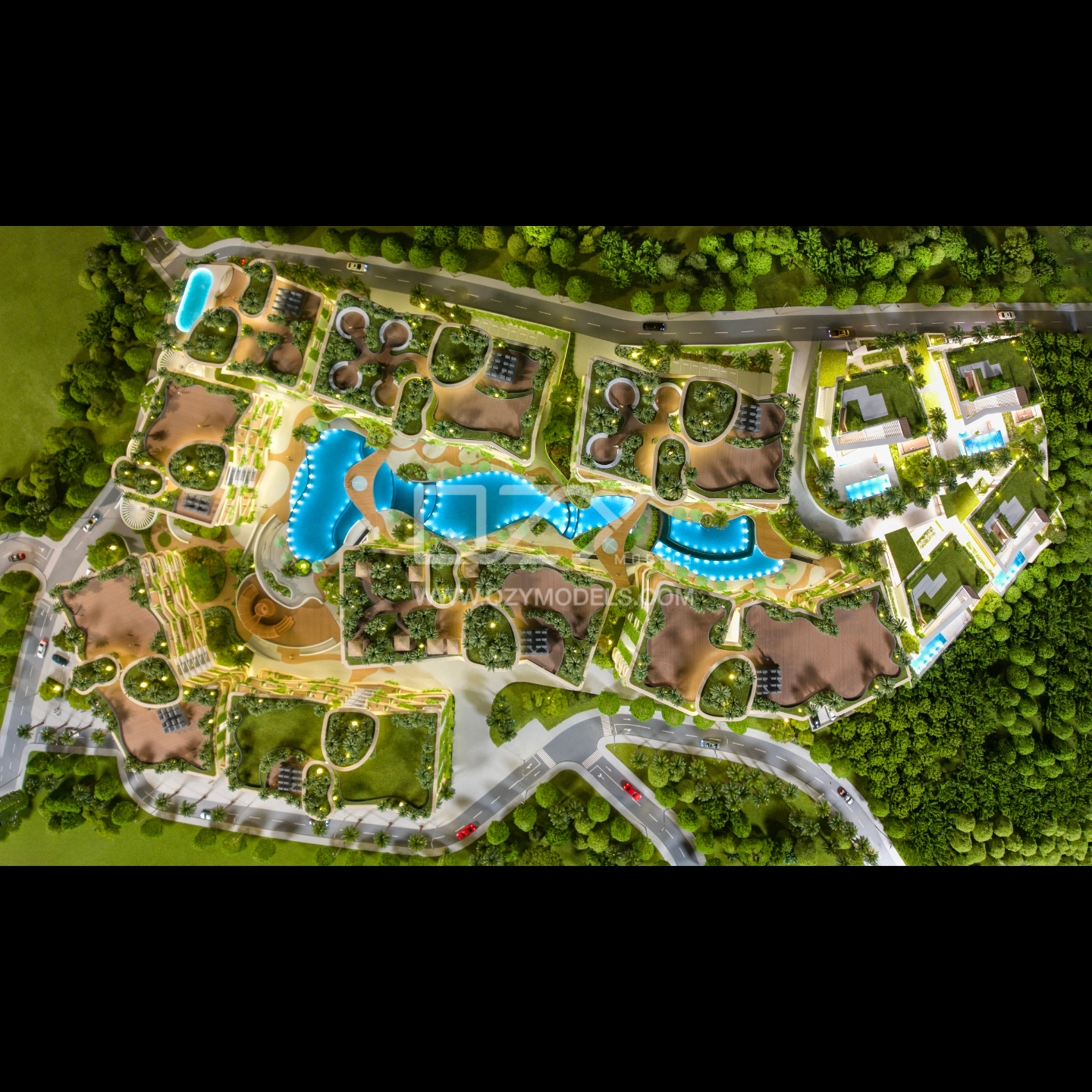 1:100 Scale DANDARA Mountain Eco-Residential Architectural Scale Model with Full Lighting