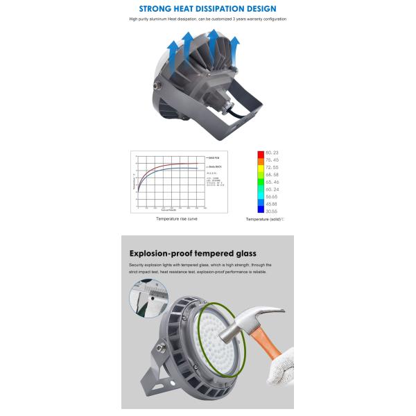 Industrial Higbay Light Workshops Gas Station Factory 50w 100w 150w Led Explosion-Proof Platform Light