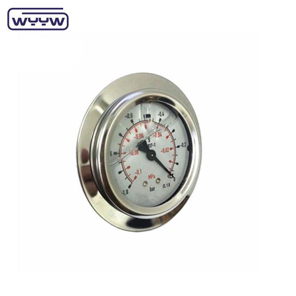 Medidor de pressão de dupla escala com flange frontal com 63 mm EN837-1 com barras de glicerina cheias de óleo