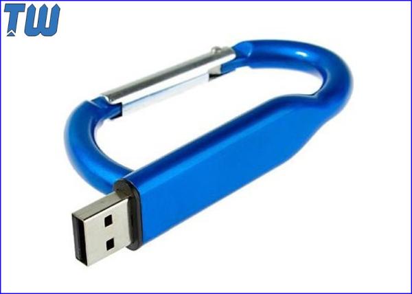Metal Carabiner 2GB USB Drive Logo Printing Easy to Carry with