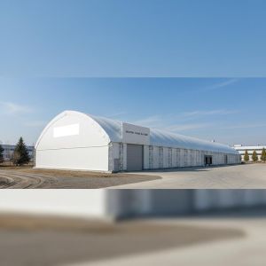 PVC Coated Steel Structure Warehouse with Span 5m to 40m for Low Maintenance