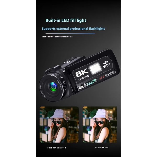 8k Camera Digital Time Lapse Shooting Built-In Wi-Fi Motion Recording