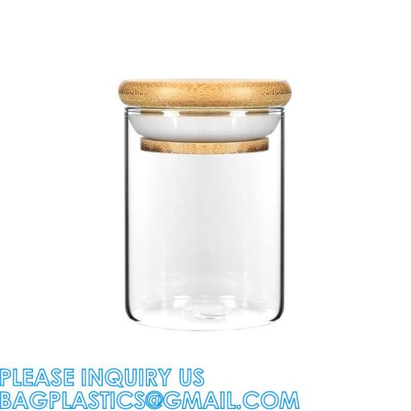 Plastic Glass Test Tubes with Cork Stoppers, Liquid Sample Vial, Leak-Proof, Jars Tube Containers With Wood Lid