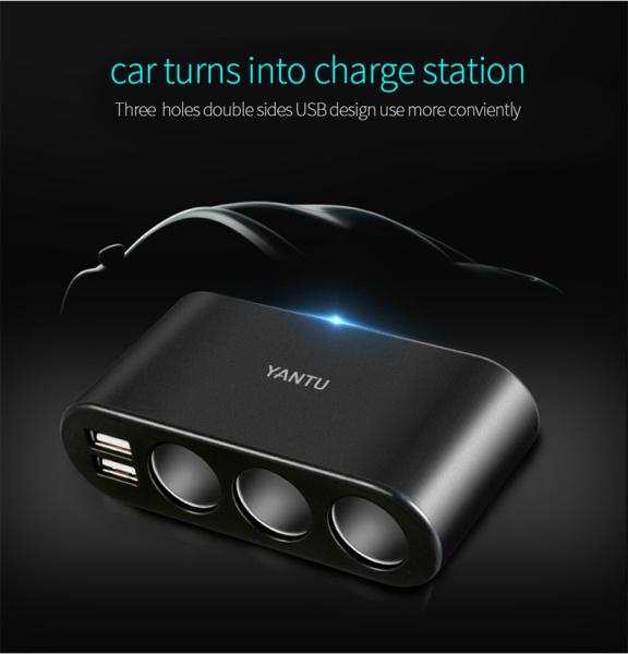 Metal Wired Dual USB C Fast Car Charger with Voltage Monitoring and Charging Function