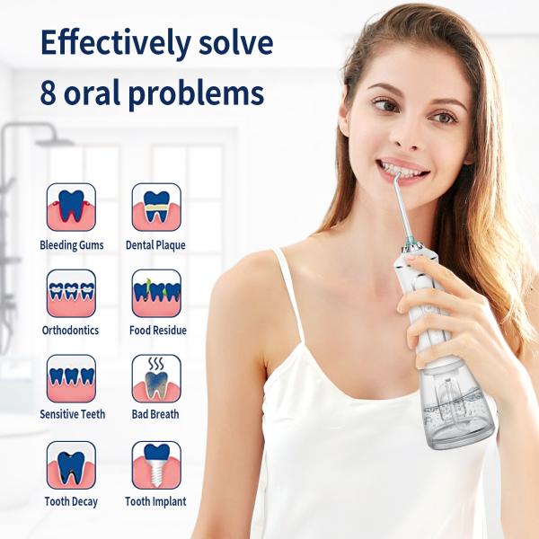 Professional Cordless Water Flosser 300ml Water Tank Dental Water Jet Spa Teeth Cleaner