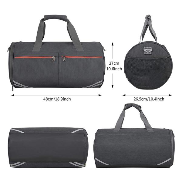 Sport Anti Theft Travel Bag Lightweight Gym Duffle Bag With Shoe Compartment Wet Pocket