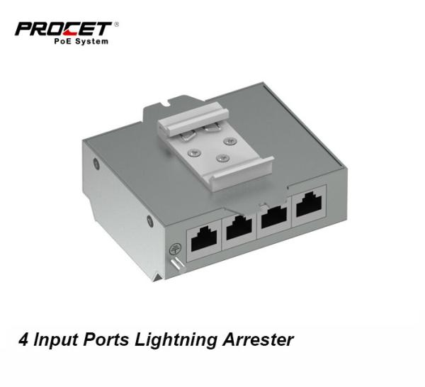 4 Pairs Ieee802.3bt Poe Surge Protector Outdoor Din Rail Ethernet Lightning