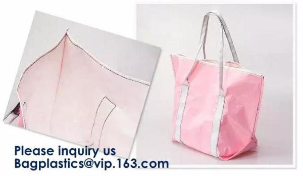 Washable TYVEK Kraft Paper Shopping Bag Shoulder Handbag DuPont Paper Tote Bag With Cotton Linen Lining