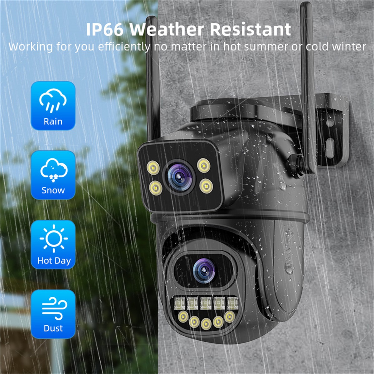 Wholesale 4MP HD Dual Lens CCTV IP Camera PTZ Security Waterproof Outdoor WIFI Two-Way Audio Cloud Storage Human Detect Track