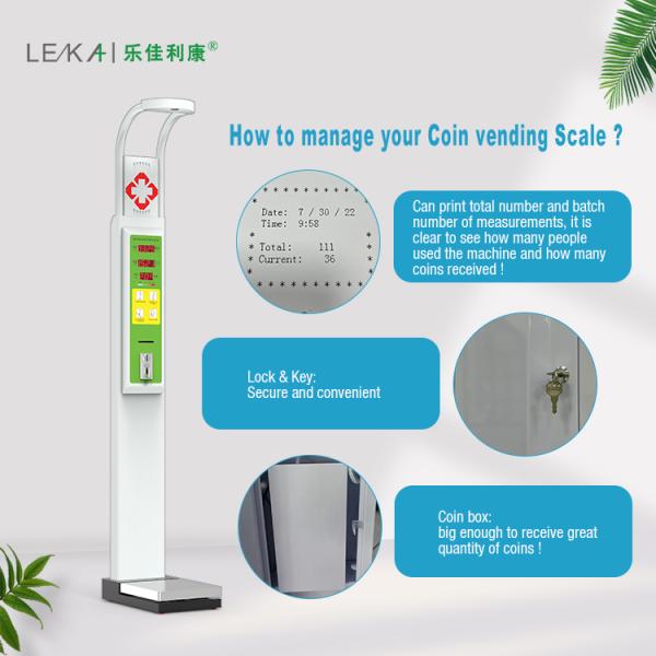 200Kg Coin Operated Electronic Human Weight Height Measuring Machine with Steel Body