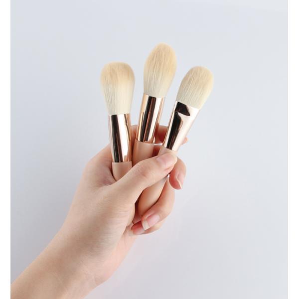 Nude Pink 6Pcs Mini Makeup Brush Set Non Allergenic With PU Carrying Bag