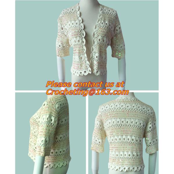 New Sweet Thin, Sweater Tops, Girls Bat short Sleeve, Crochet Cardigans Fall Plain Pattern