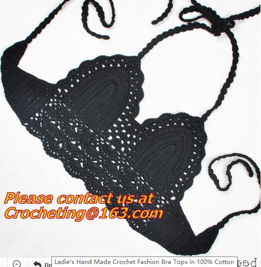 summer sexy cotton handmade crochet bikini bra candy swimwear top beachwear top string bra camisole underwear