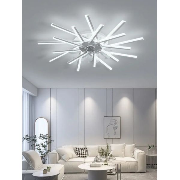 Bedroom Remote Control Reversible Blades Fans Led Invisible branch Ceiling Fan Lamp (WH-CLL-79)