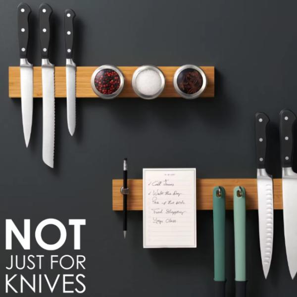 Customized Wooden Magnetic Knife Holder Walnut Magnetic Knife Block Sleek Design