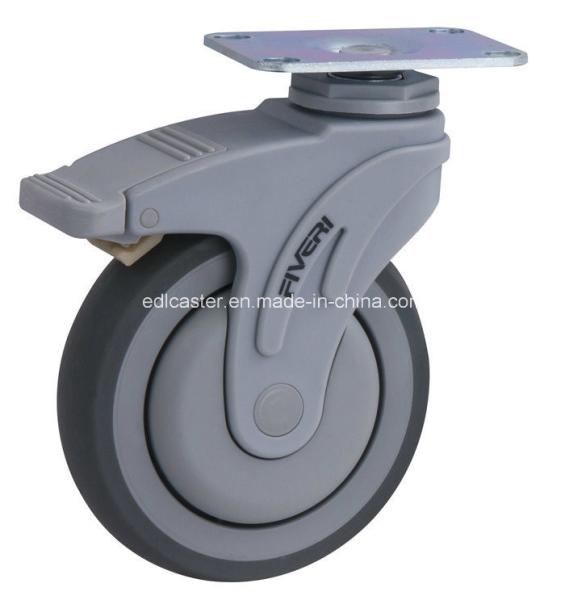 All Plastic Bracket Casters 5 145kg Plate TPR Caster K5215-736 with Brake Fiveri