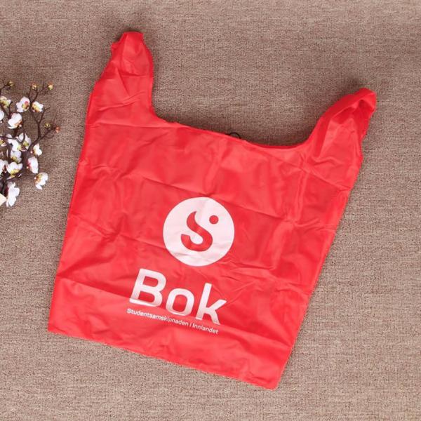 Reusable supermarket Grocery carrying bag 190T polyester customized size and logo imprinted Eco-friendly promotional