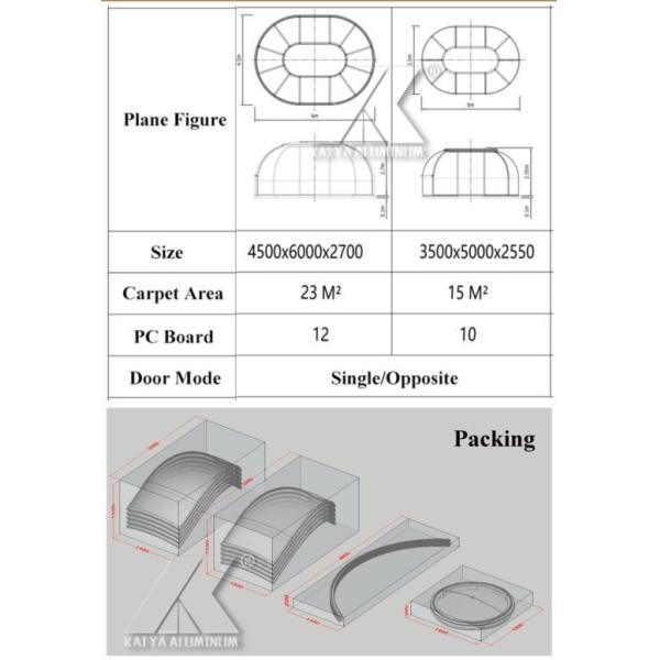 4.5mX6m Transparent Dome Glamping Tent For Outdoor Entertainment