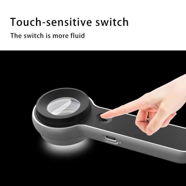Custom Identification Competitive Price Hand Held 3 Led Lights Magnifier with Ruler Inside Optical Instruments Magnifying Glass