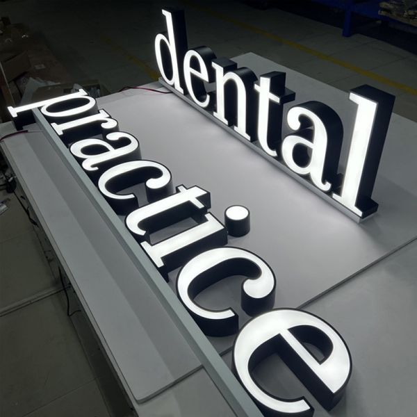 Custom Black Frame Front-Lit LED Channel Letters 3D Acrylic Sign